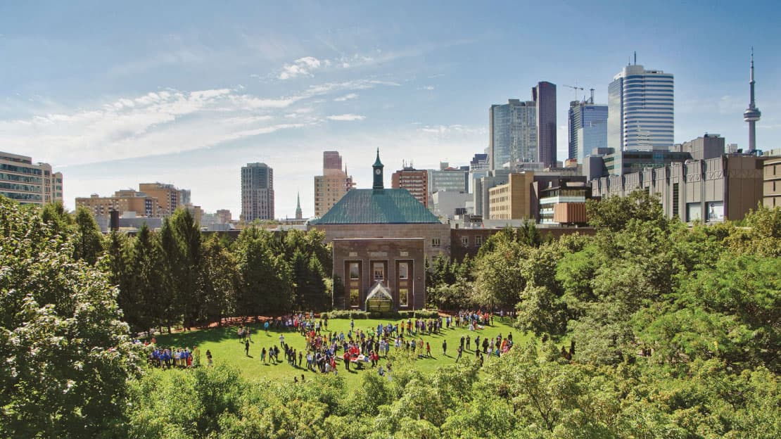 Kerr Hall with the view of Toronto skyline