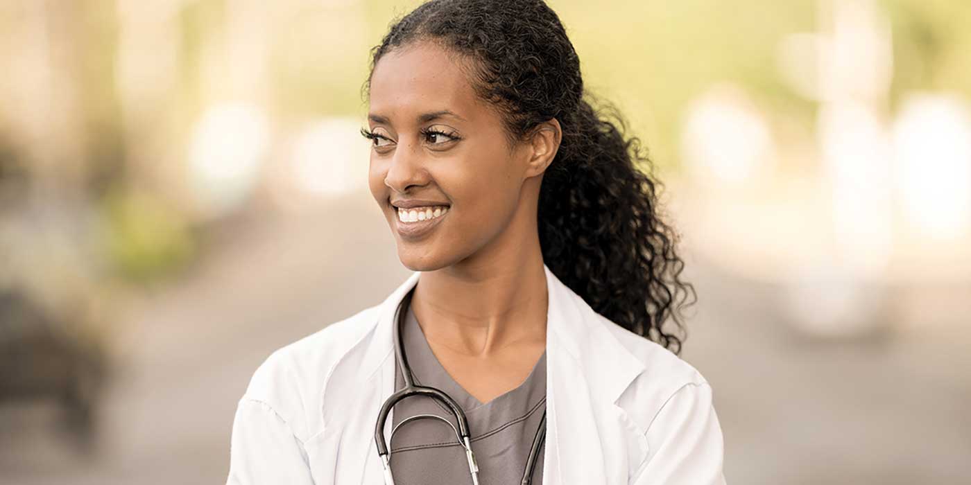 Female doctor smiling