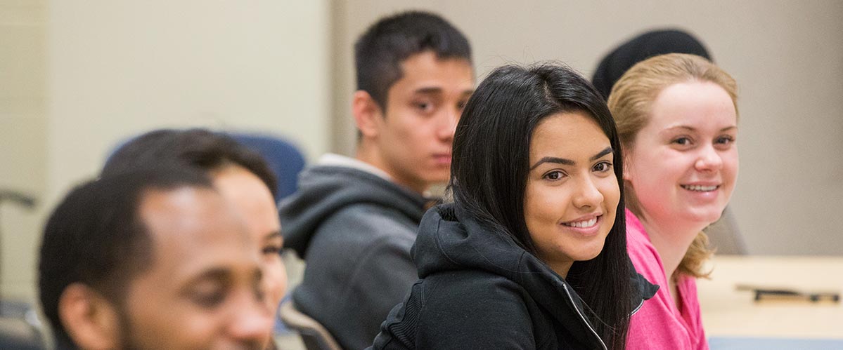 Students sat in a classroom 