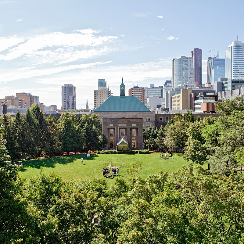 South facing view of the Kerr Hall clocktower on a sunny day.