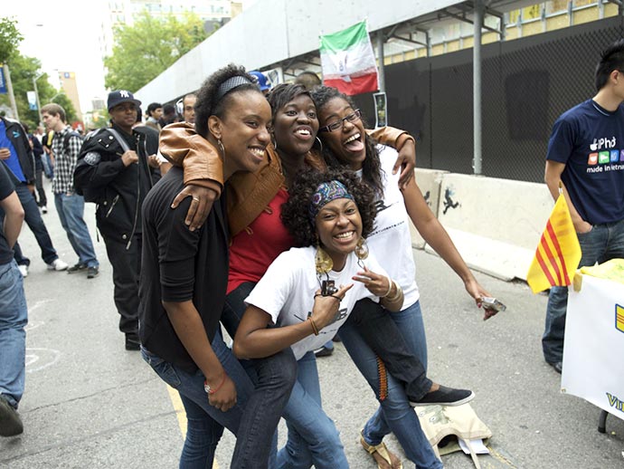 Four women posing for group shot