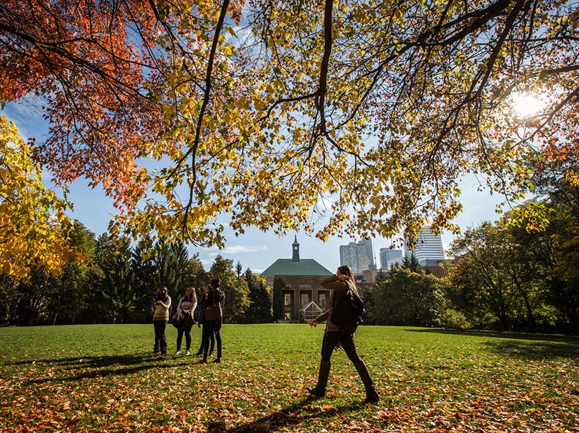 TMU quad in autumn.