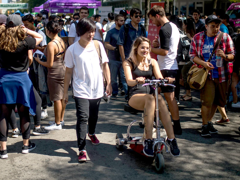 Ryerson students during orientation week at downtown campus