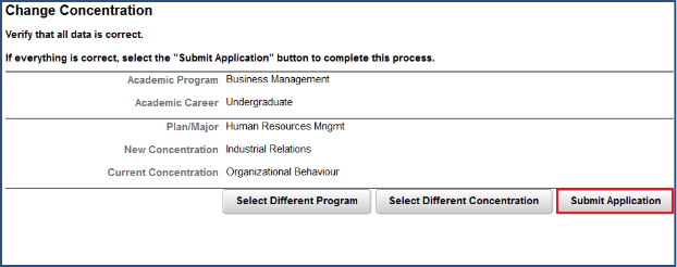 Verification page with Submit Application button