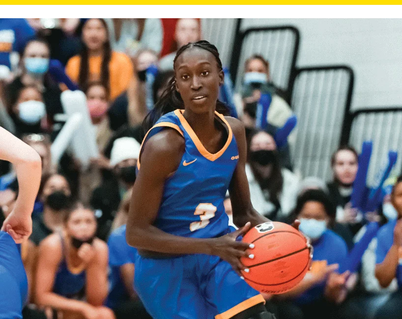 a student in a basketball game